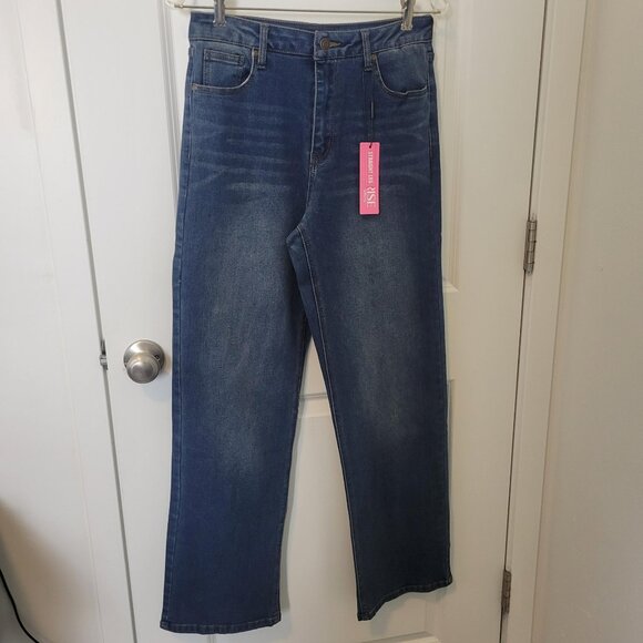 RISE SUPPLY CO Straght Leg "Fearless" Denim Jeans Size 7 NWT High Rise NWT - Picture 2 of 7